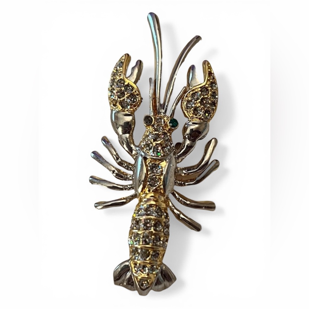 Stunning Gold and Silver Lobster Brooch